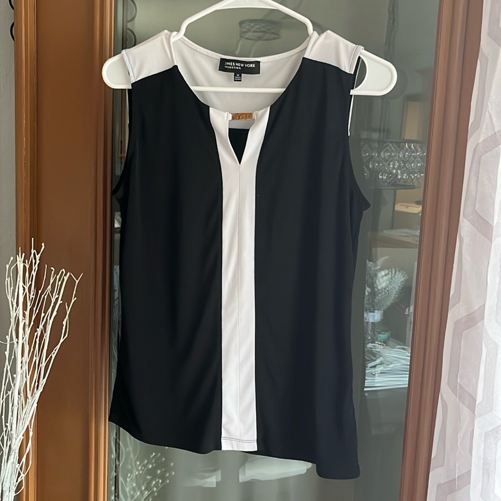 Black and white blouse
